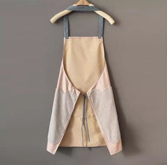 Women Wipeable Kitchen Apron, Enlarged Pocket Waterproof Oil-Proof Coffee Pinafore, Cooking Baking  Adult Bib, Kitchen Bib Aprons For Women & Men