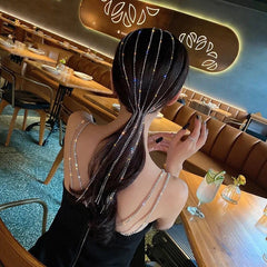 Amazing Open Hair Jewellery Metal Long Tassels Crystal Headband Hair Hoop Elegant Wind Princess Hairpin Women Jewellery
