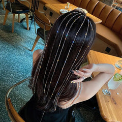 Amazing Open Hair Jewellery Metal Long Tassels Crystal Headband Hair Hoop Elegant Wind Princess Hairpin Women Jewellery