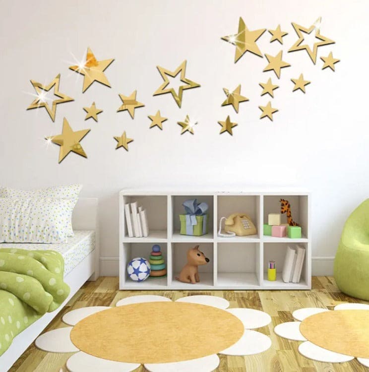 Acrylic Mirror Wall Sticker, 3D Mirror Wall Sticker, Art Home Decor Wall Decor Sticker, 3D Wall DIY Decoration For Bedroom Living Room, Waterproof Acrylic Wall Art Removeable Sticker