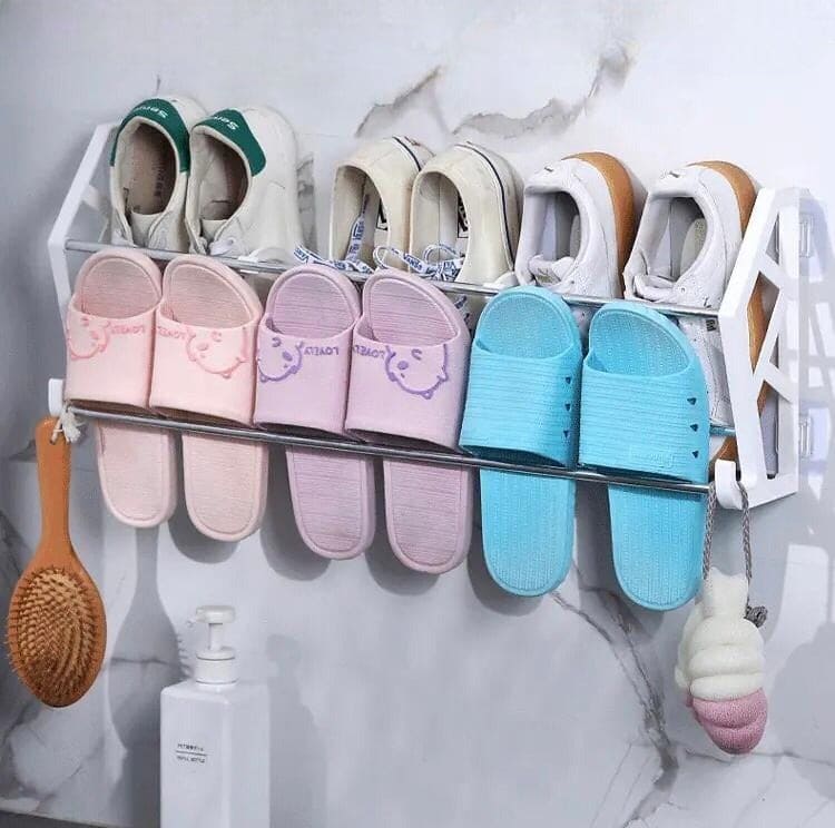 Over The Door Shoe Rack, Household Bathroom Slipper Racks, 3 In 1 Slipper Drainage Rack, Shoe Organizing Shelf, Save Space Shelf, Wall Mounted Stainless Steel Shoe Racks, Home Bathroom Kitchen Slipper Rack