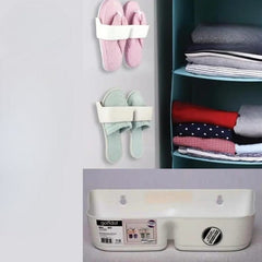Space Slipper Organizer, Hidden Slipper Storage Rack, Wall Mounted Slipper Shelf, Kitchen Bathroom Slipper Rack, Sticky Slipper Organizer, Shoe Holder Organizer