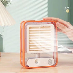 Portable Desktop Air Conditioner, USB Mini Air Cooler Fan, Water Cooling Fan, 500 ml Water Tank USB Personal Cooler, Quiet Mini Desktop Cooling Fan for Indoor Outdoor, Personal Humidifying Air Fan, Air Cooler Desk Fan for Office Kitchen Home