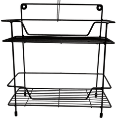 Narrow Metal Rack, Multipurpose Iron Metal Storage Shelf, 2 And 3 Layer Kitchen Bathroom Storage Organizer Rack, Multifunction Wall Rack, Caddy Basket Organizer