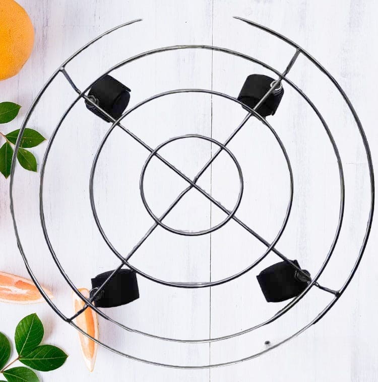 Plant Caddy Stand, Movable Flower Pot Tray, Stainless Steel Cylinder Trolley, Multipurpose Heavy Duty Stand with Wheels