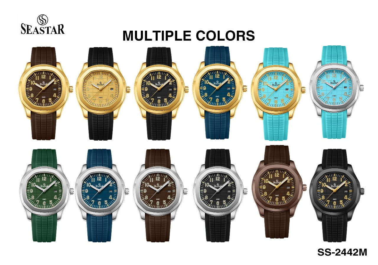 Seastar SS-2442M – Men's Sport Silicone Strap Casual Watch