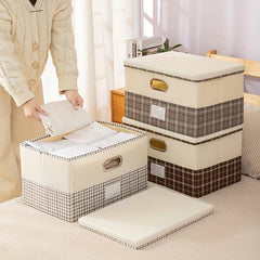Checkered Sorting Box, Sundries Wardrobe Storage Organizer, Multipurpose Large Capacity Storage Basket