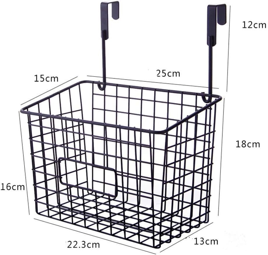 Wrought Iron Hanging Basket, Over Cabinet Door Hanging Storage Basket, Durable Bathroom  Kitchen Wall Shelf, Stainless Steel Grid Storage Baskets, Iron Mesh Shelf Basket, Multifunction Hanging Basket, Under The Dormitory Hanging Shelf