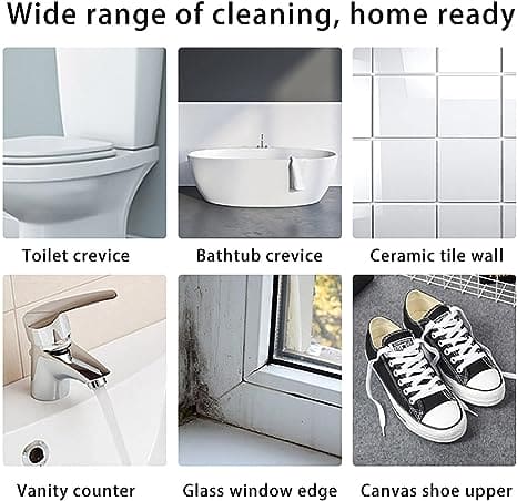 4 In 1 Crevice Cleaning Brush, Deep Cleaning Scraper, Multifunctional Household Cleaning Tools, Tile Grout Cleaner Brush with Squeegee, Multifunctional scrubbing Floor Brush for Cleaning Corner Window Sink Kitchen, V Shaped Cleaning Brush