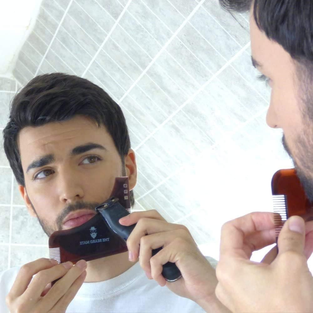 Beard Shaping Template, Men's Beard Styling Comb, Beard Trim Comb Shaper Template For Shaving Beard Straightener, Beard Shaping and Styling Template Comb, Hair Beard Trimmer Stencil, Men Beard Salon Brush Tools Barber Accessories