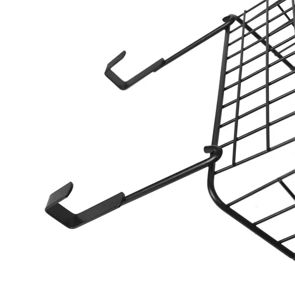 Wrought Iron Hanging Basket, Over Cabinet Door Hanging Storage Basket, Durable Bathroom  Kitchen Wall Shelf, Stainless Steel Grid Storage Baskets, Iron Mesh Shelf Basket, Multifunction Hanging Basket, Under The Dormitory Hanging Shelf