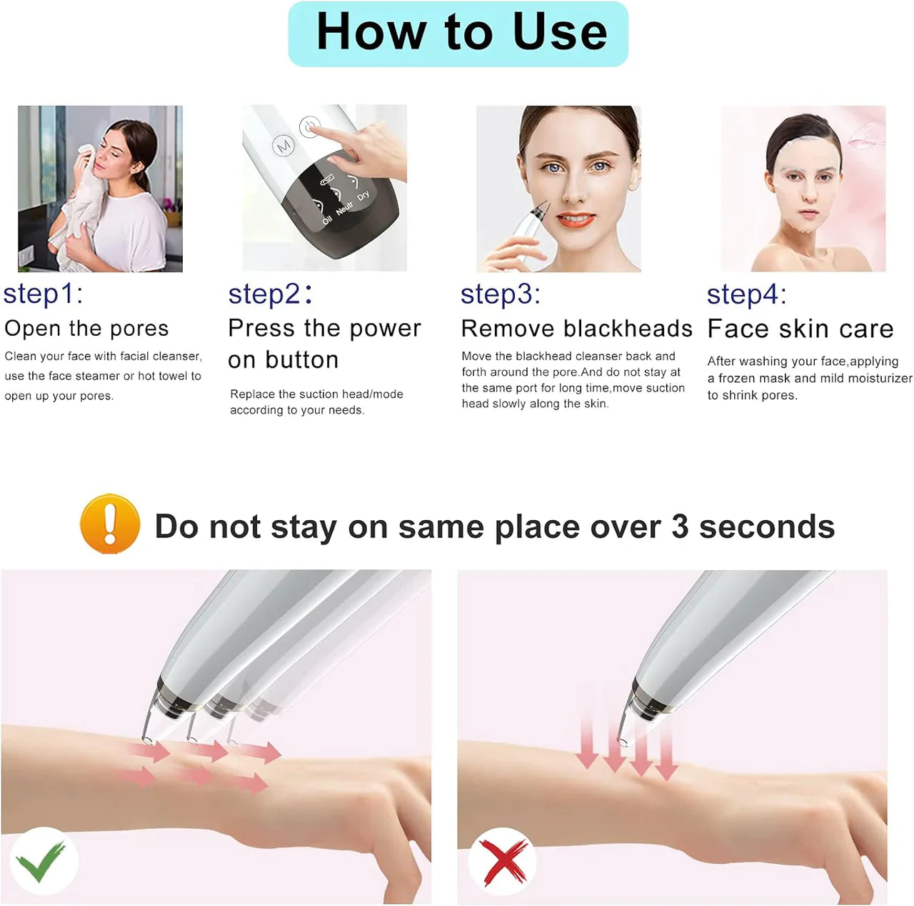 Black Spot Suction Vacuum, Blackhead Remover Cleaning Device, Electric Facial Pore Cleaner, Skincare Exfoliating Beauty Device, Facial Pore Acne Pimple Cleaner, Facial Tag Vacuum Suction, Household Professional Facial Pore Pimple Cleanser