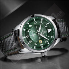 Naviforce - NF-8022-Green Quartz Men Wristwatch Business Casual Leather Bracelet Man Business Male Luminous Clock Watches