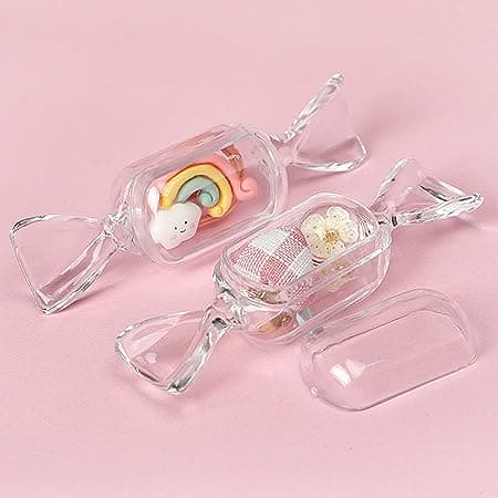 Candy Shaped Storage Box, Mini Clear Jewelry Case for Storage, Transparent Small Items Jewelry Pills Pack, Mini Jewelry Organizer, Multipurpose Mini Item Organizer,  Travel Plastic Beads Jewelry Storage