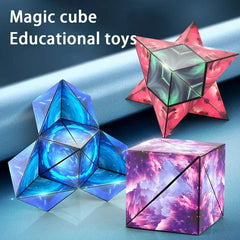 3D Shape Shifting Cube, Anti Stress Hand Flip Puzzle, Triple Dimensional Geometric Cube, Magnetic Puzzle Cube Toy, Professional Speed Variety Puzzle, Mind Thinking Learning Educational Toy, Face Changeable Magnetic Magic Block