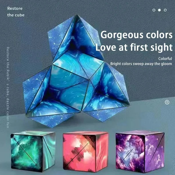 3D Shape Shifting Cube, Anti Stress Hand Flip Puzzle, Triple Dimensional Geometric Cube, Magnetic Puzzle Cube Toy, Professional Speed Variety Puzzle, Mind Thinking Learning Educational Toy, Face Changeable Magnetic Magic Block