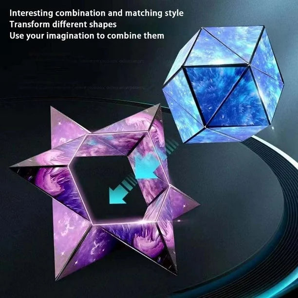 3D Shape Shifting Cube, Anti Stress Hand Flip Puzzle, Triple Dimensional Geometric Cube, Magnetic Puzzle Cube Toy, Professional Speed Variety Puzzle, Mind Thinking Learning Educational Toy, Face Changeable Magnetic Magic Block