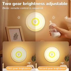 Set Of 3 Wireless Remote Control Night Light, 3W Super Bright COB Under Cabinet Light, Dimmable Wardrobe Closet Cupboard Door Lamp, Under Cabinet Closet Night Light