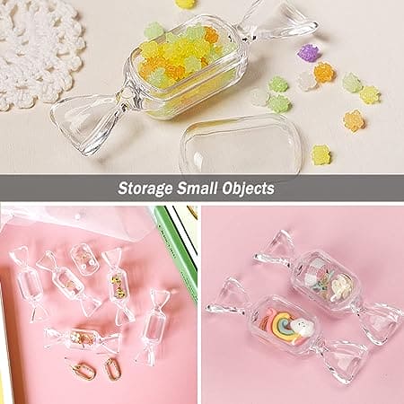 Candy Shaped Storage Box, Mini Clear Jewelry Case for Storage, Transparent Small Items Jewelry Pills Pack, Mini Jewelry Organizer, Multipurpose Mini Item Organizer,  Travel Plastic Beads Jewelry Storage