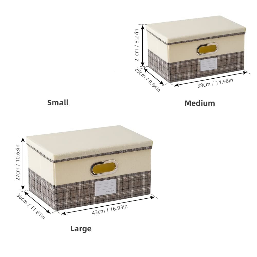 Checkered Sorting Box, Sundries Wardrobe Storage Organizer, Multipurpose Large Capacity Storage Basket