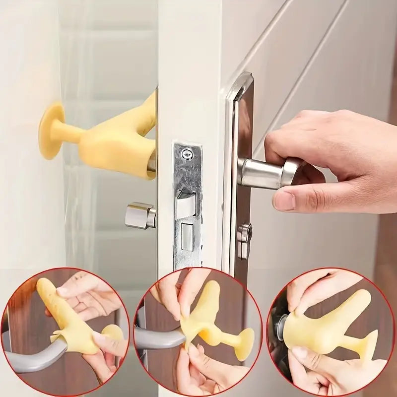2 In 1 Silicon Door Knob Cover, Anti-Collision Door Knob Pad, Noiseless Suction Cup Doorknob Cover, Children's Safety Door Handle, Antistatic Silicone Door Knob Cover