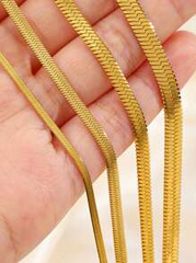 Shein Simple 18K Gold Plated Stainless Steel Snake Chain Necklace Suitable for Women's Daily Wear