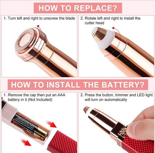 2 In 1 Facial Epilator, New Electric Eyebrow Trimmer, Portable Hair Remover, Painless Shaver for Women Bod, Facial Eyebrow Trimmer, USB Rechargeable Hair Shaving Device
