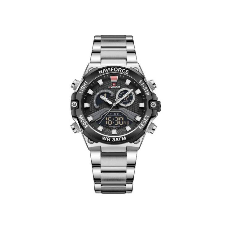 Naviforce - Silver Black Watch NF9207 - Black