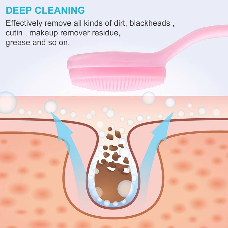 Silicon Facial Cleansing Brush, Soft Face Massage Wash Brush, Exfoliator Face Wash Scrub Cleanser