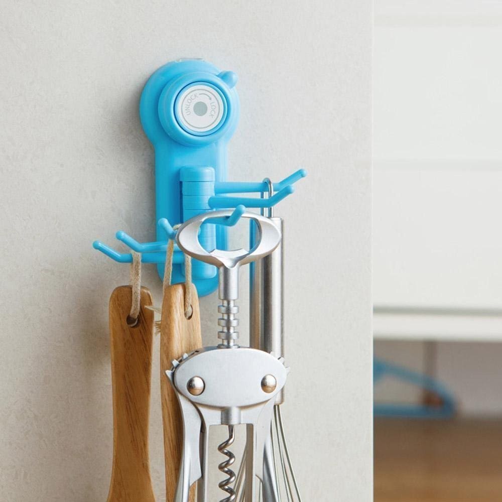 Vacuum Wall Hook, Six Claw Wall Hook, Wall Mounted Hook for Home Kitchen Bathroom Storage Rack Organizer, Small Objects Hanger with Six Claw Hook, Trace Strong Sucker