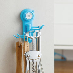 Vacuum Wall Hook, Six Claw Wall Hook, Wall Mounted Hook for Home Kitchen Bathroom Storage Rack Organizer, Small Objects Hanger with Six Claw Hook, Trace Strong Sucker