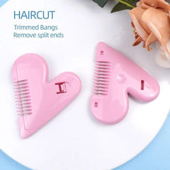 Love Heart Hair Trimming Comb, Pink Mini Hair Trimmer, Cute Manual Hair Cutting Comb, Women Hair Cutting Comb, Body Hair Removal, Pubic Hair Brush, Self Hair Cutting Comb