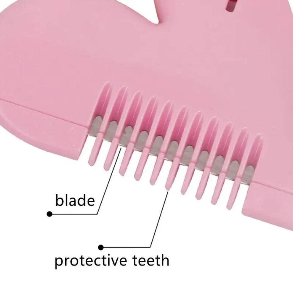 Love Heart Hair Trimming Comb, Pink Mini Hair Trimmer, Cute Manual Hair Cutting Comb, Women Hair Cutting Comb, Body Hair Removal, Pubic Hair Brush, Self Hair Cutting Comb