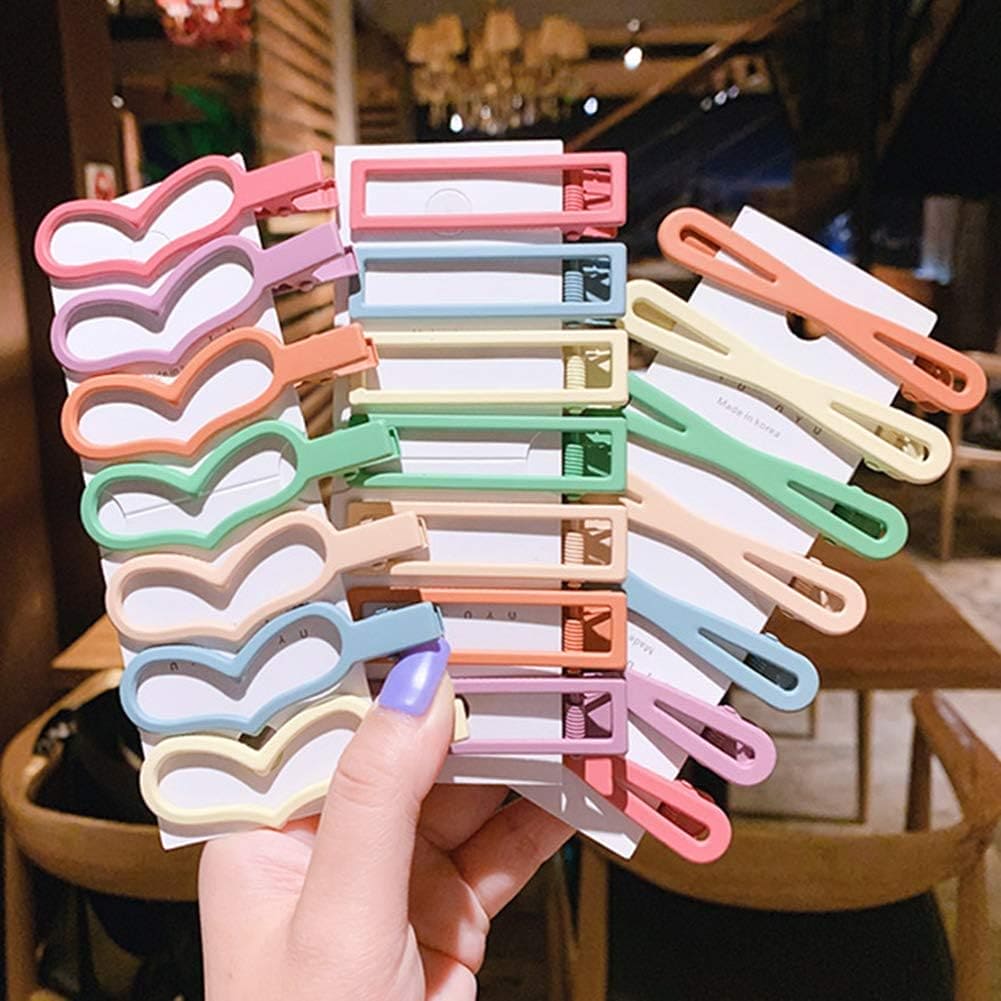 Set Of 7 Colorful Hair Clips, Kid Cute Colorful Hairpin, Droplets Children Hairs BB Clip Hairpin, Cute Women's Frosted Hair Clip, Hollow Geometric Fluffy Hair Clip