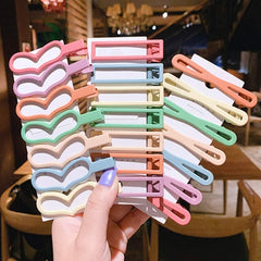 Set Of 7 Colorful Hair Clips, Kid Cute Colorful Hairpin, Droplets Children Hairs BB Clip Hairpin, Cute Women's Frosted Hair Clip, Hollow Geometric Fluffy Hair Clip