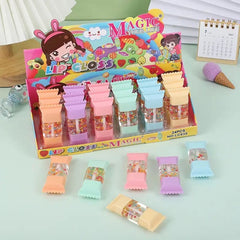 Set Of 6 Cute Candy Shape Lip Gloss, Transparent Gloss Set, Moisturizing Long Lasting Lip Gloss, Crystal Lip Gloss Oil For Women Lips, Non-Stick Waterproof Lip Gloss