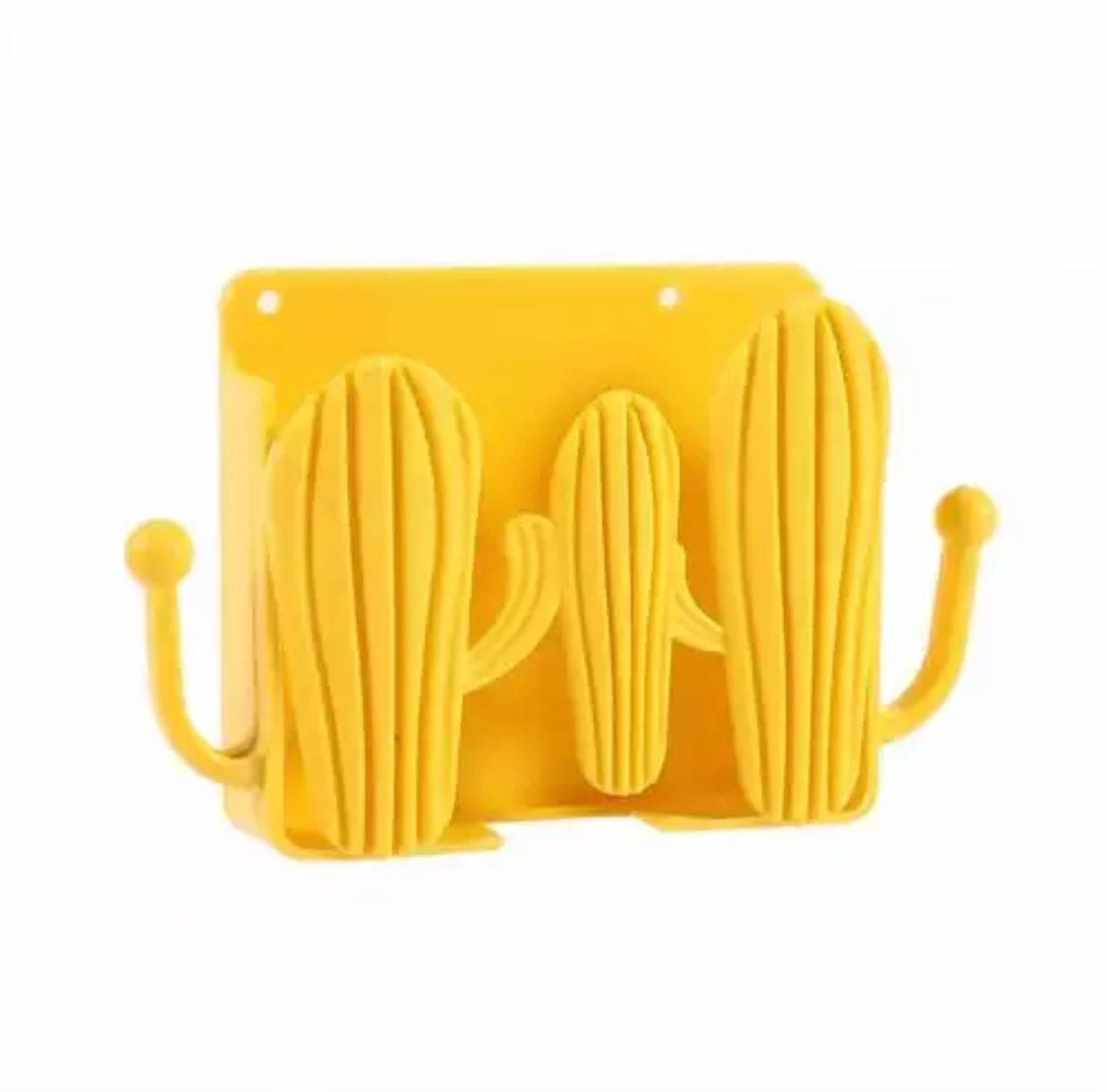 Wall Mounted Self Adhesive Cactus Shaped Charger Phone Bracket Holder, Wall Mounted Remote Control Storage Box, Mobile Phone Charging Stand