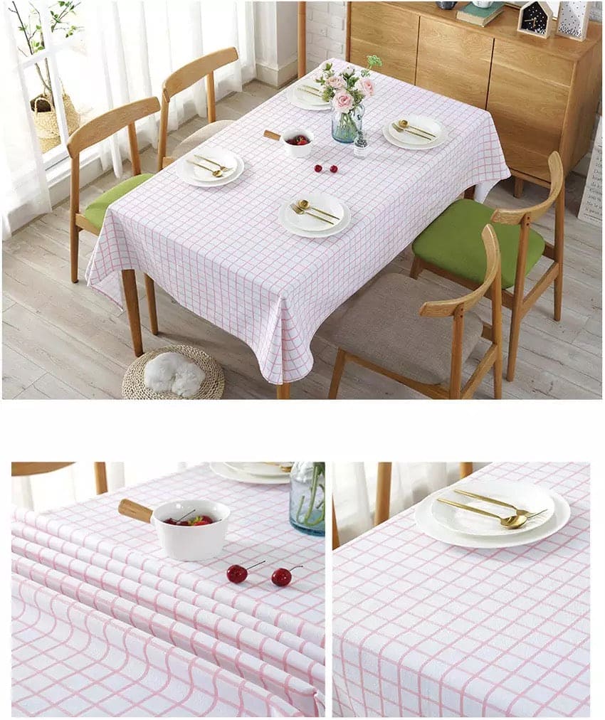Woven Table Cloth, Waterproof Oilproof Dining Table Cloth, Kitchen Decorative Rectangular Coffee Cuisine Party Table Cover, Simple Square Pattern Table Cloth, Classic Plaid Rectangle Table Cloth For Dinning, Dinner, Party