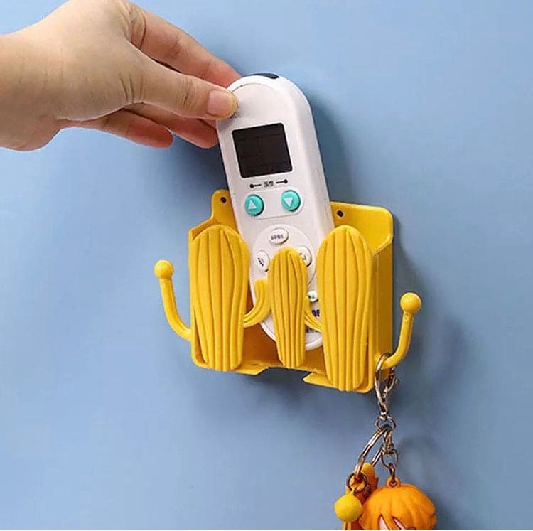 Wall Mounted Self Adhesive Cactus Shaped Charger Phone Bracket Holder, Wall Mounted Remote Control Storage Box, Mobile Phone Charging Stand