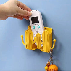 Wall Mounted Self Adhesive Cactus Shaped Charger Phone Bracket Holder, Wall Mounted Remote Control Storage Box, Mobile Phone Charging Stand