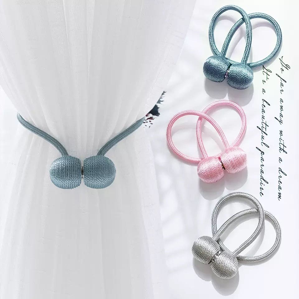 Set of 2 Colorful Magnetic Curtain Tieback, Curtain Holder, Holdbacks Decorative Curtain Clips, Buckle Strap Rope