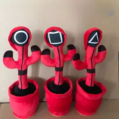 Squid Game Plush Dancing Singing Cactus, Recordable Luminous Swinging Children Toy, New Electronic Dancing Cactus, Luminous Recording Learning to Speak Twisting Kids Toy