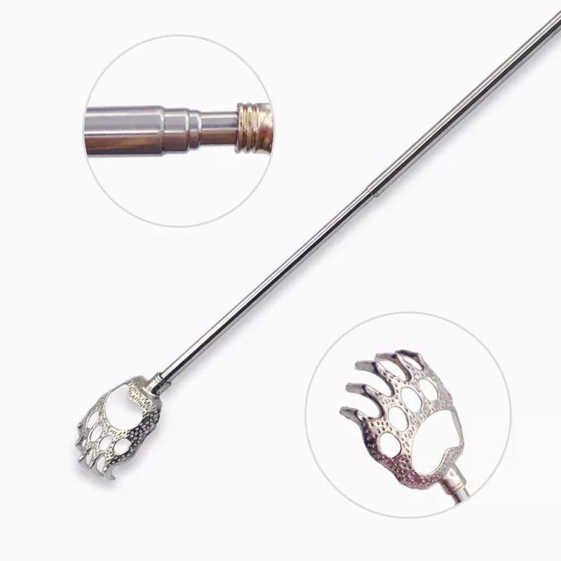 Stainless Steel Telescopic Back Scratcher, Claw Portable Massager, Anti Itch Self Massager, Hackle Hand Telescopic Back Scratcher,  Bear Claw Extendable Telescoping Itch Sticks