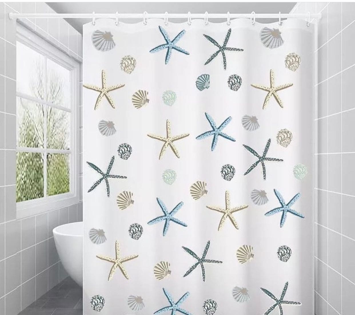 Amazing Water Proof Curtain Shower With Hooks, Printed Bathroom Shower Curtain, Parachutes Curtain For Bathroom
