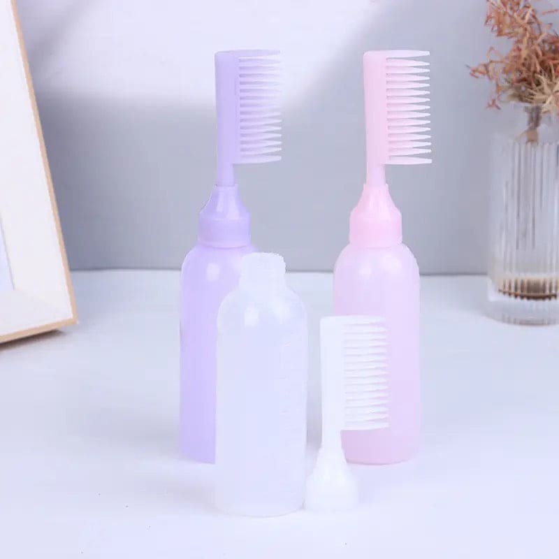 170ml Hair Dye Apilator, Perm Dyeing Cream Hair Shampoo Bottle, Plastic Hair Coloring Comb, Oil Dispenser Hair Comb Bottle, Hair Dressing Styling Tool, Oil Treatment Hair Dye Bottle, Root Comb Applicator Bottle
