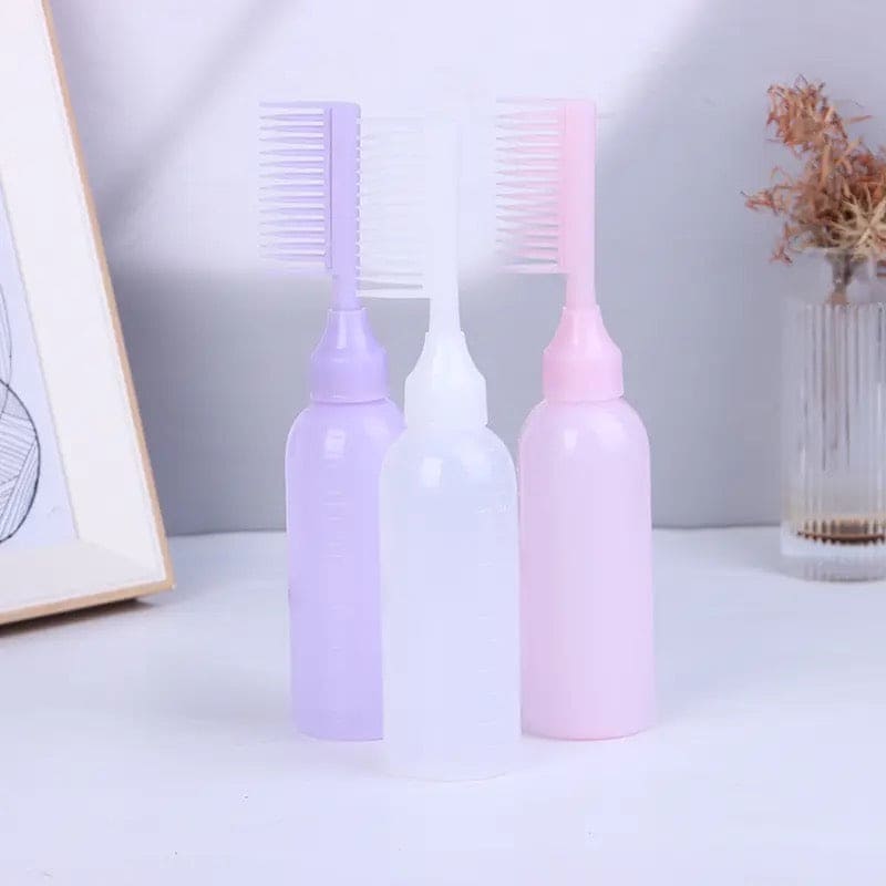170ml Hair Dye Apilator, Perm Dyeing Cream Hair Shampoo Bottle, Plastic Hair Coloring Comb, Oil Dispenser Hair Comb Bottle, Hair Dressing Styling Tool, Oil Treatment Hair Dye Bottle, Root Comb Applicator Bottle