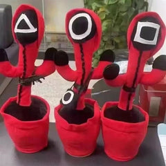 Squid Game Plush Dancing Singing Cactus, Recordable Luminous Swinging Children Toy, New Electronic Dancing Cactus, Luminous Recording Learning to Speak Twisting Kids Toy