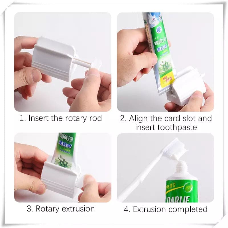 Toothpaste Tube Squeezer Roller, Multifunctional Tube Holder, Rotate Plastic Squeezer Roller, Manual Extruder Toothpaste Clip