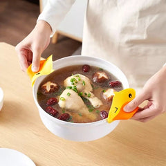 2 Pcs Silicone Small Yellow Duck Pot Gripper, Heat Insulation Hot Plate Clip, Duck Anti-scald Baking Cooking Grips, Kitchen Finger Protector, Microwave Hand Protector Clip