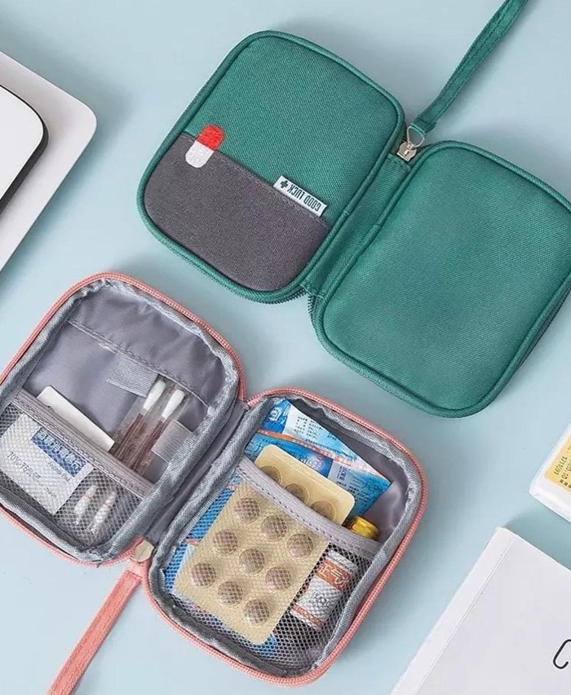 Portable First Aid Medical Kit, Travel Outdoor Camping Useful Mini Medicine Storage Bag, Camping Emergency Survival Bag, Pill Case, Good Luck Kit